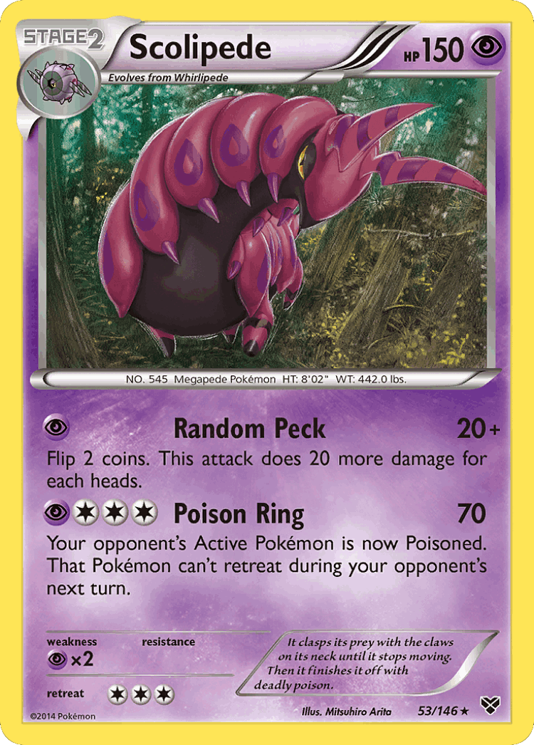 Scolipede #53 from XY - Rare - Illustrated by Mitsuhiro Arita
