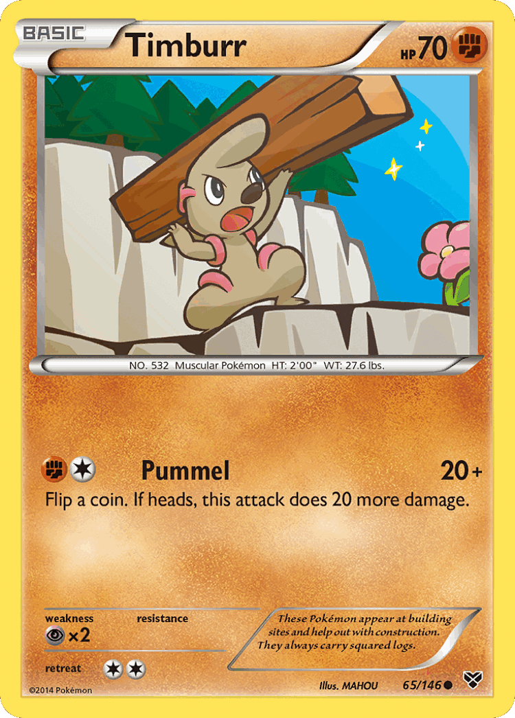 Timburr #65 from XY - Common - Illustrated by MAHOU