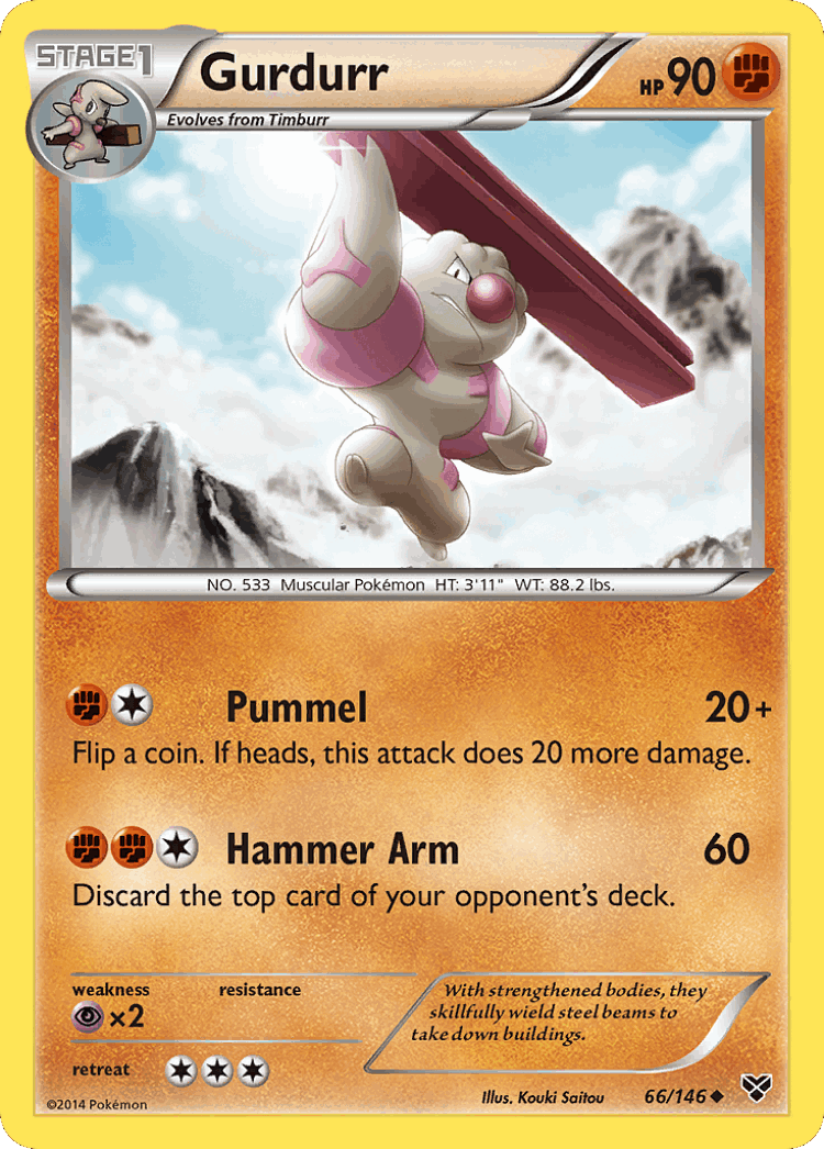 Gurdurr #66 from XY - Uncommon - Illustrated by Kouki Saitou