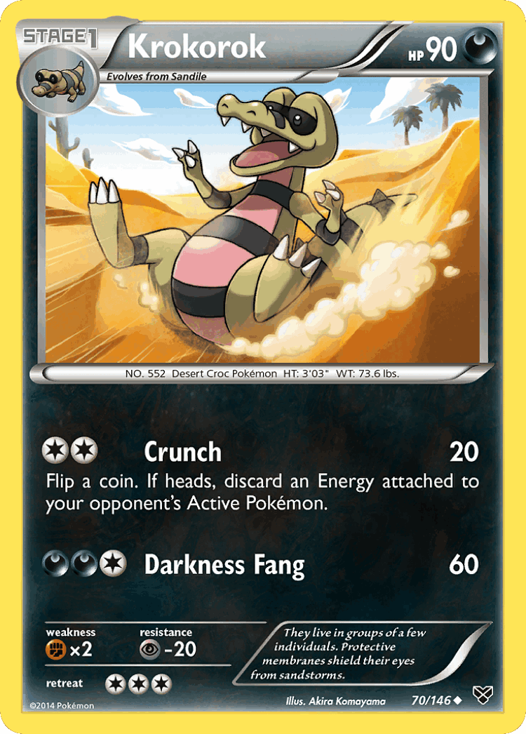 Krokorok #70 from XY - Uncommon - Illustrated by Akira Komayama