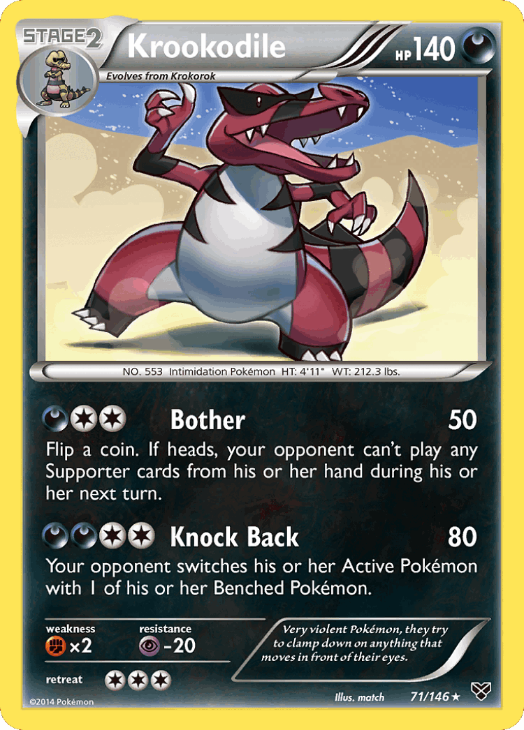 Krookodile #71 from XY - Rare - Illustrated by match