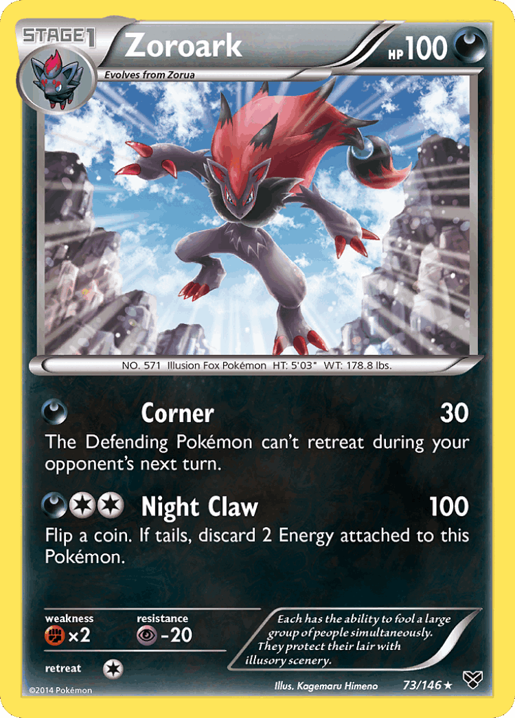Zoroark #73 from XY - Rare Holo - Illustrated by Kagemaru Himeno