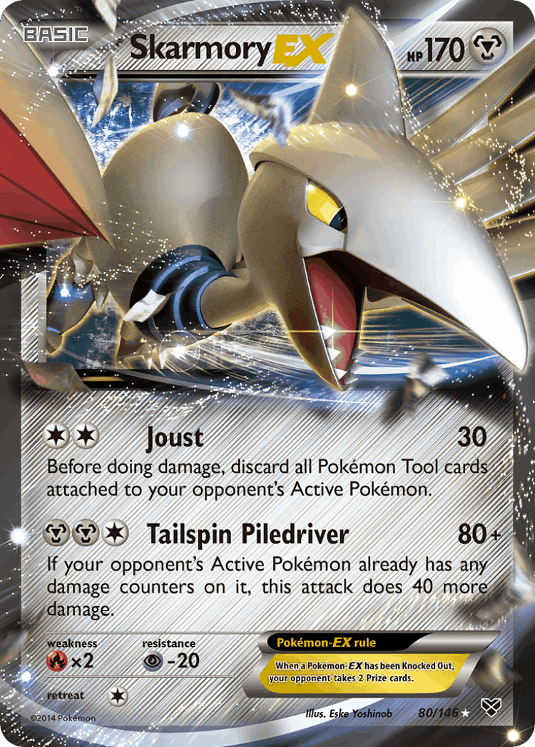 Skarmory-EX #80 from XY - Rare Holo EX - Illustrated by Eske Yoshinob
