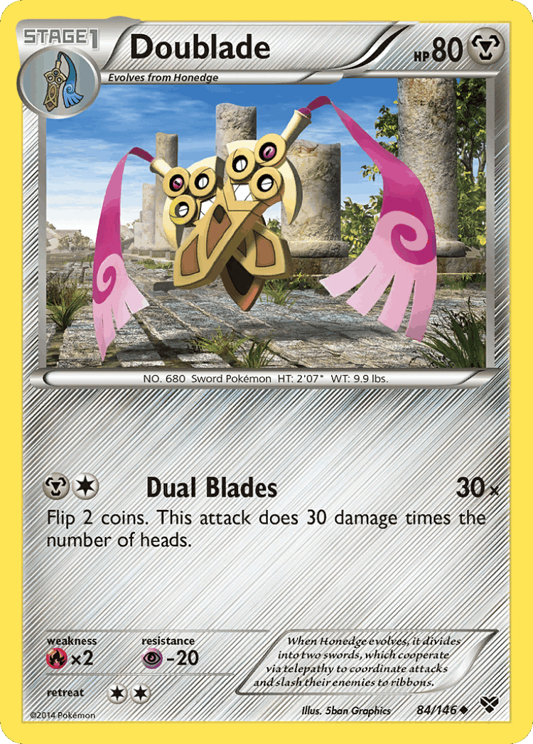 Doublade #84 from XY - Uncommon - Illustrated by 5ban Graphics
