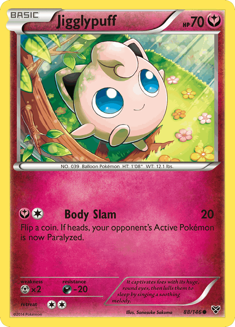 Jigglypuff #88 from XY - Common - Illustrated by Sanosuke Sakuma
