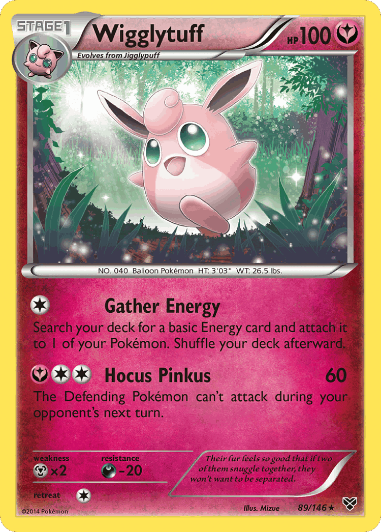Wigglytuff #89 from XY - Rare - Illustrated by Mizue