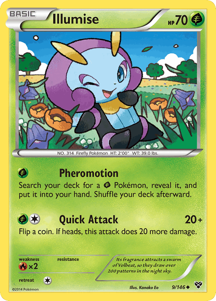 Illumise #9 from XY - Uncommon - Illustrated by Kanako Eo