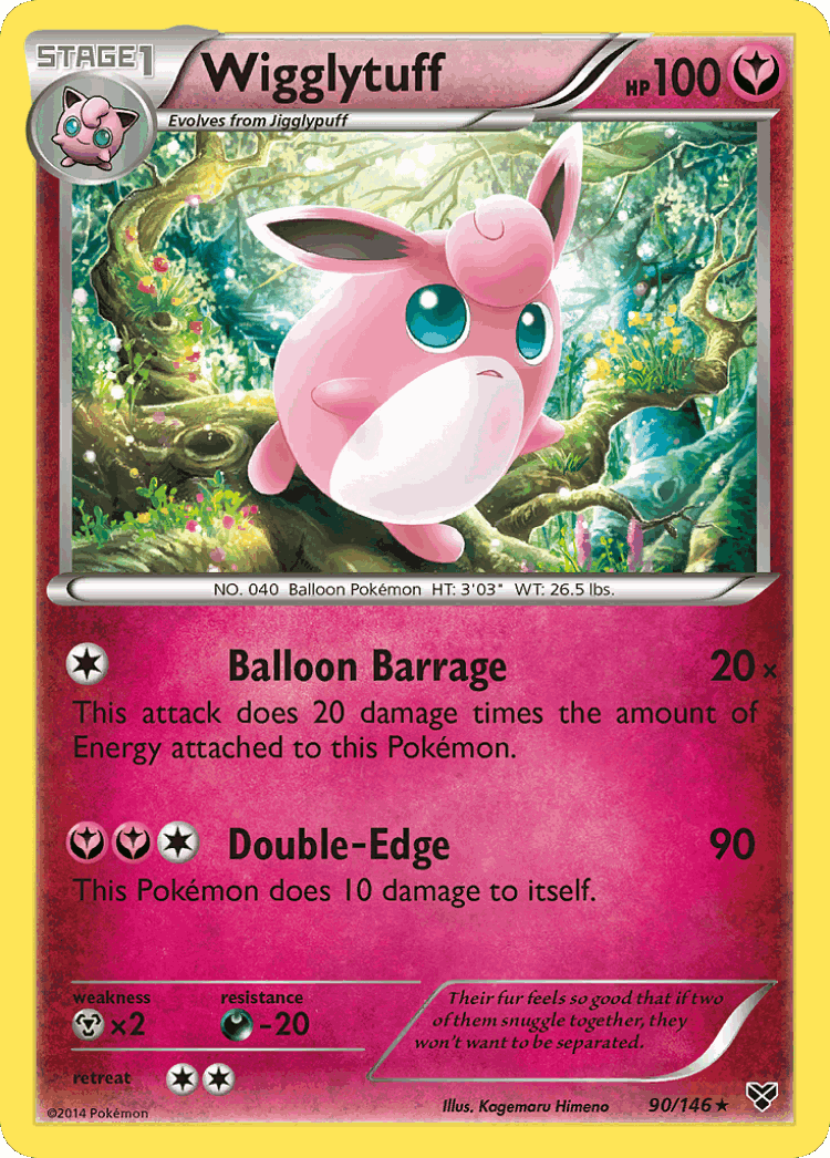 Wigglytuff #90 from XY - Rare - Illustrated by Kagemaru Himeno