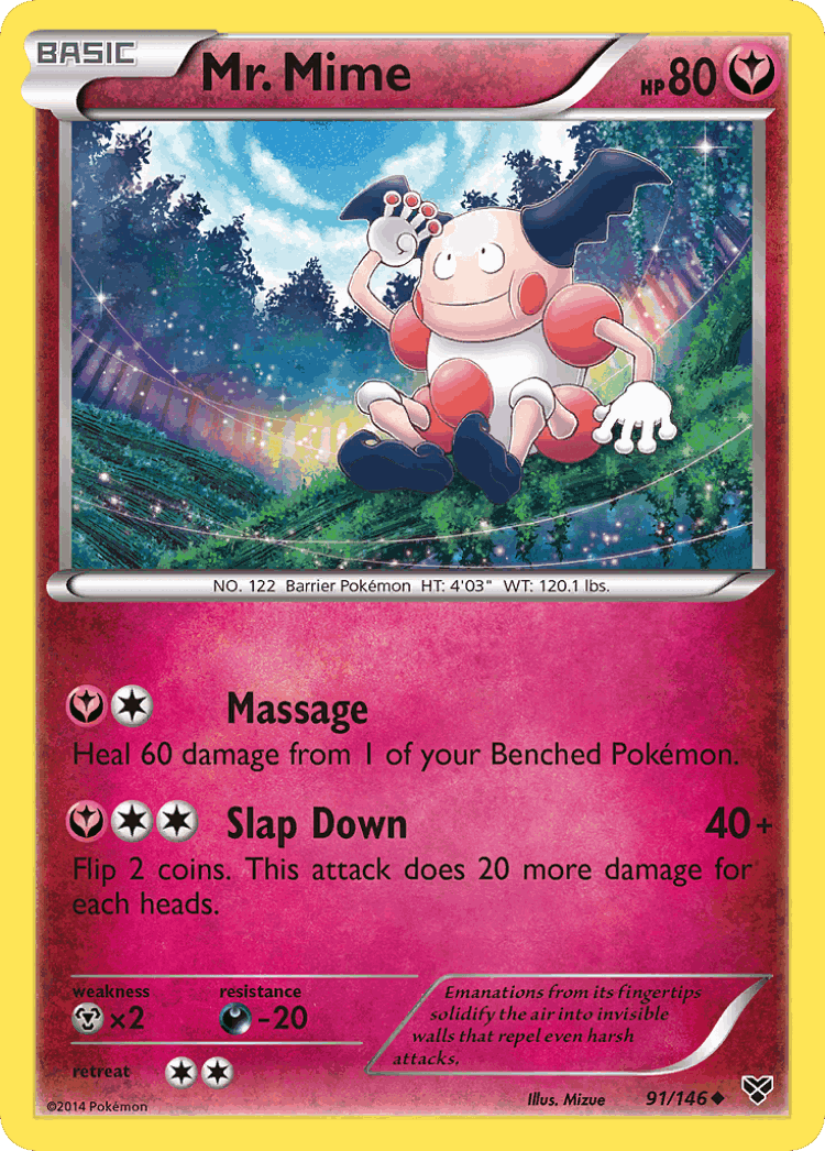 Mr. Mime #91 from XY - Uncommon - Illustrated by Mizue