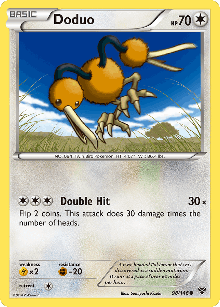 Doduo #98 from XY - Common - Illustrated by Sumiyoshi Kizuki