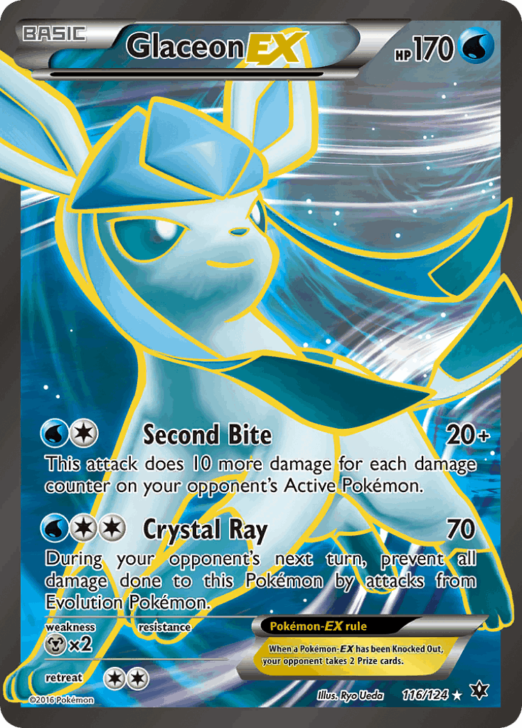 Glaceon-EX #116 from Fates Collide - Rare Ultra - Illustrated by Ryo Ueda