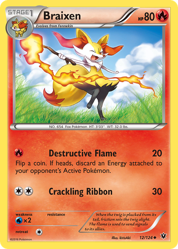 Braixen Pokémon TCG card art