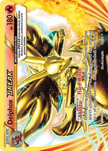 Delphox BREAK #14 from Fates Collide - Rare BREAK - Illustrated by 5ban Graphics