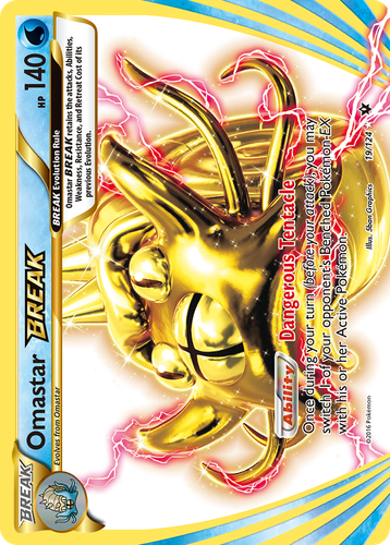 Omastar BREAK #19 from Fates Collide - Rare BREAK - Illustrated by 5ban Graphics