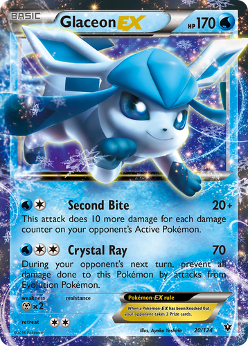 Glaceon-EX #20 from Fates Collide - Rare Holo EX - Illustrated by Ayaka Yoshida