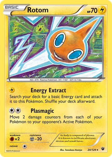 Rotom #24 from Fates Collide - Rare - Illustrated by Tomokazu Komiya