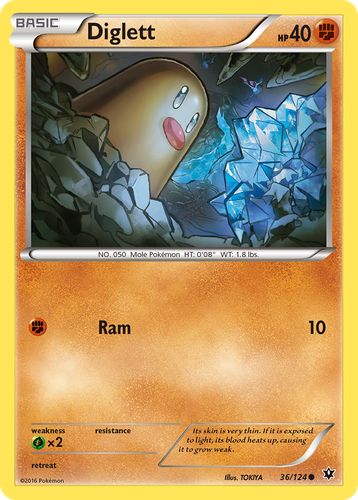 Diglett #36 from Fates Collide - Common - Illustrated by TOKIYA
