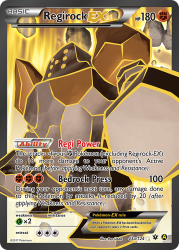 Regirock-EX #43 from Fates Collide - Rare Ultra - Illustrated by PLANETA