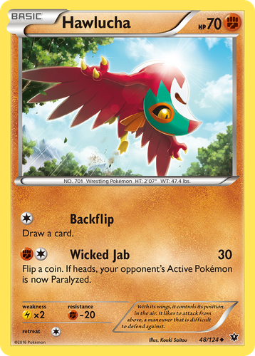 Hawlucha #48 from Fates Collide - Uncommon - Illustrated by Kouki Saitou
