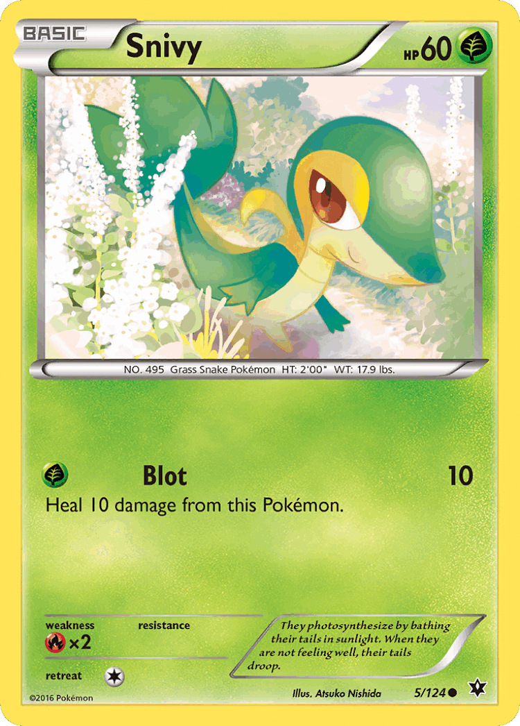Snivy #5 from Fates Collide - Common - Illustrated by Atsuko Nishida