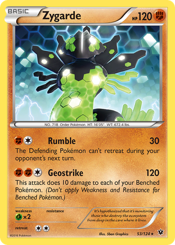 Zygarde #53 from Fates Collide - Rare - Illustrated by 5ban Graphics