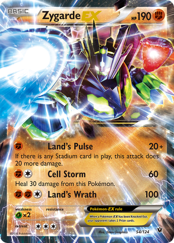 Zygarde-EX #54 from Fates Collide - Rare Holo EX - Illustrated by 5ban Graphics