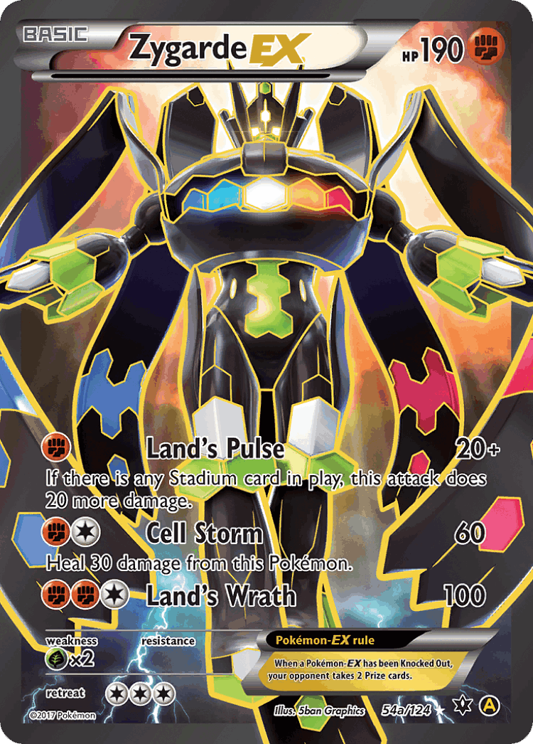 Zygarde-EX #54 from Fates Collide - Rare Ultra - Illustrated by 5ban Graphics