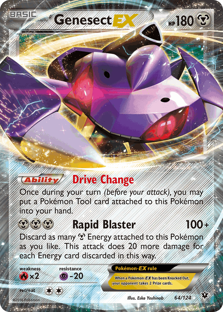 Genesect-EX #64 from Fates Collide - Rare Holo EX - Illustrated by Eske Yoshinob