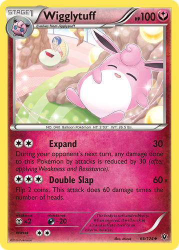 Wigglytuff #66 from Fates Collide - Uncommon - Illustrated by Mizue