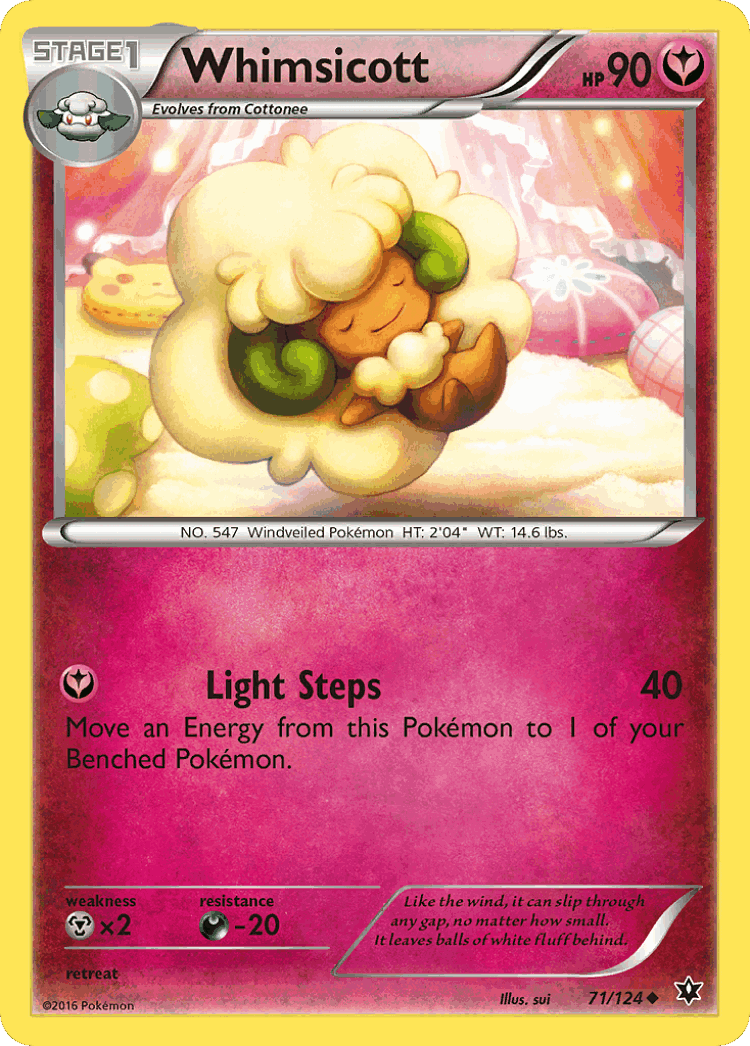 Whimsicott #71 from Fates Collide - Uncommon - Illustrated by sui