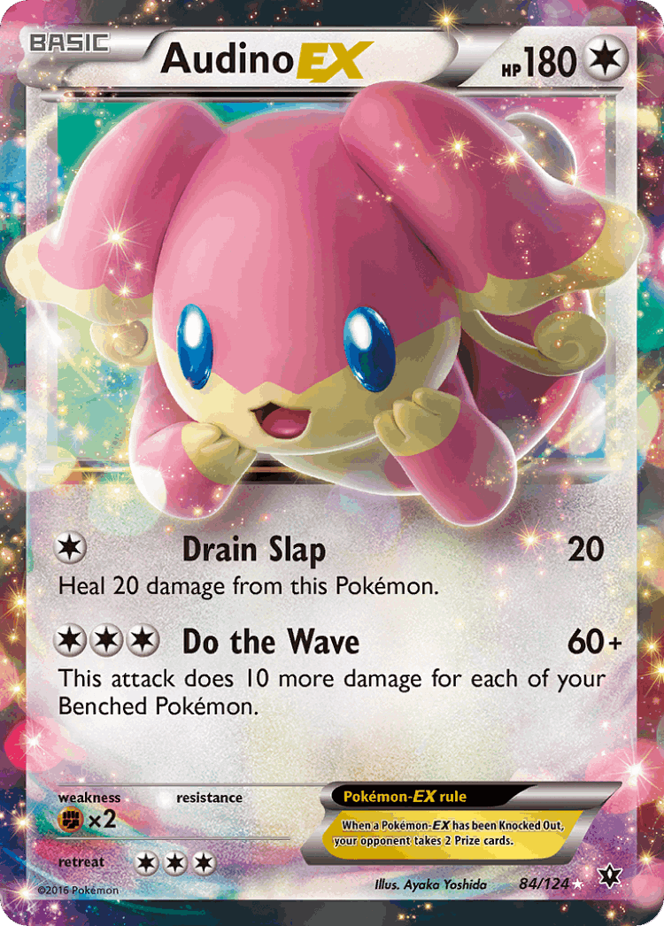 Audino-EX #84 from Fates Collide - Rare Holo EX - Illustrated by Ayaka Yoshida