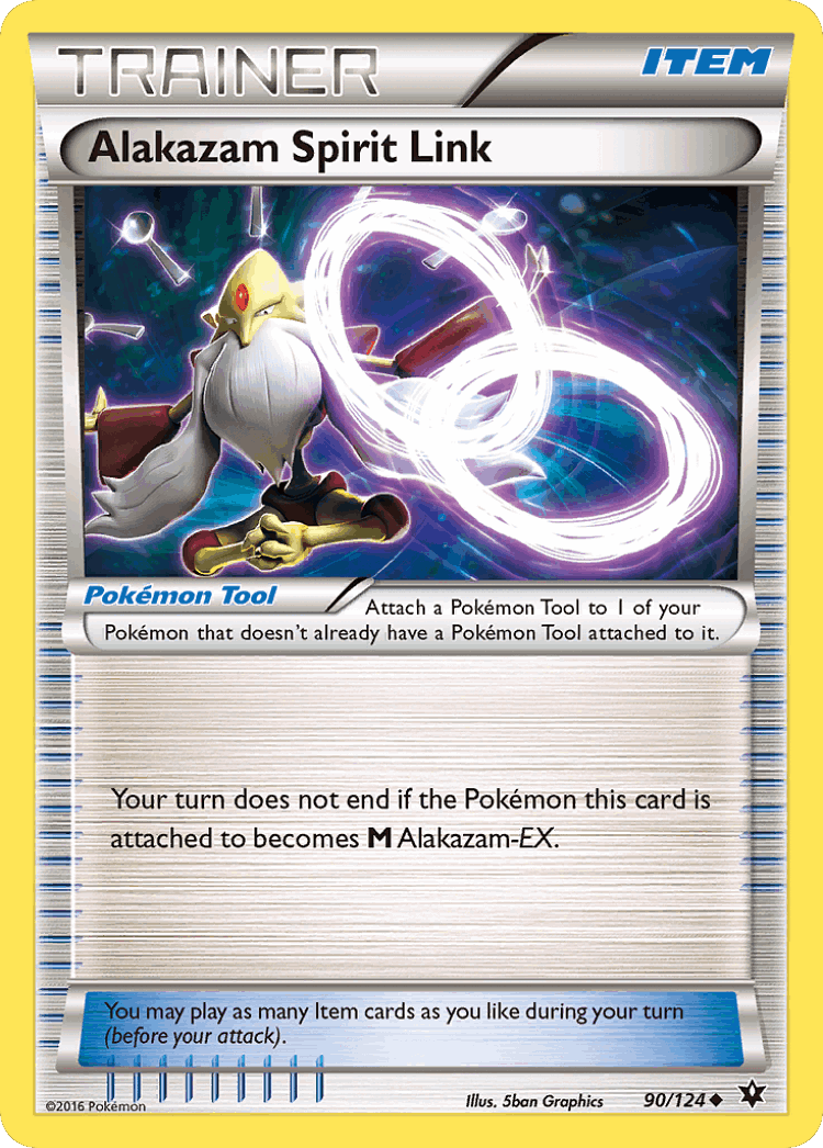 Alakazam Spirit Link #90 from Fates Collide - Uncommon - Illustrated by 5ban Graphics
