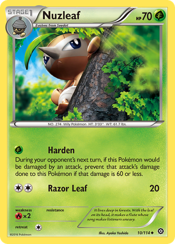 Nuzleaf Pokémon TCG card art