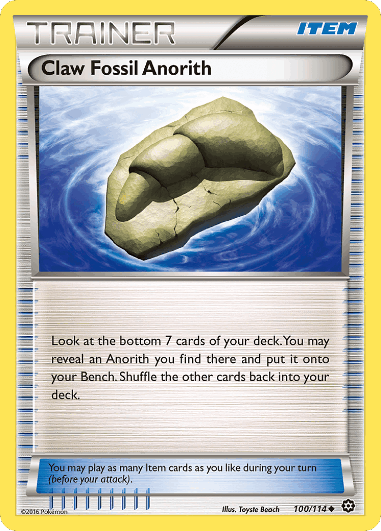Claw Fossil Anorith #100 from Steam Siege - Uncommon - Illustrated by Toyste Beach