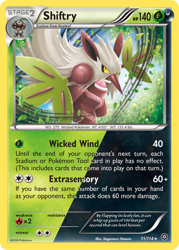 Shiftry #11 from Steam Siege - Rare Holo - Illustrated by Kagemaru Himeno
