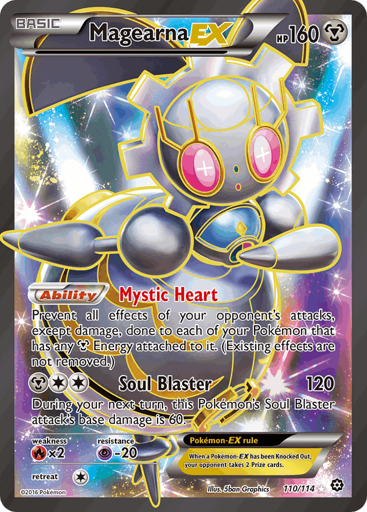 Magearna-EX #110 from Steam Siege - Rare Ultra - Illustrated by 5ban Graphics