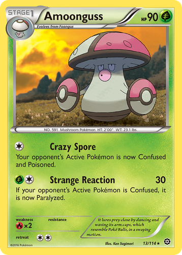 Amoonguss #13 from Steam Siege - Rare - Illustrated by Ken Sugimori