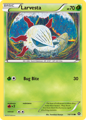 Larvesta Pokémon TCG card art
