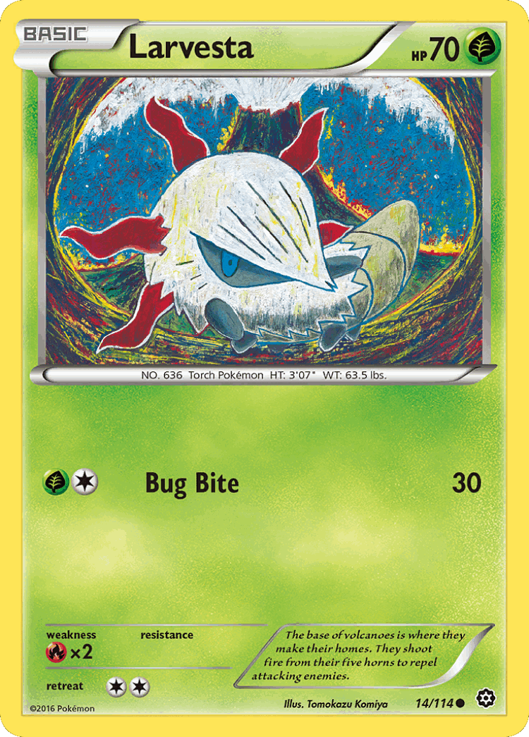 Larvesta #14 from Steam Siege - Common - Illustrated by Tomokazu Komiya