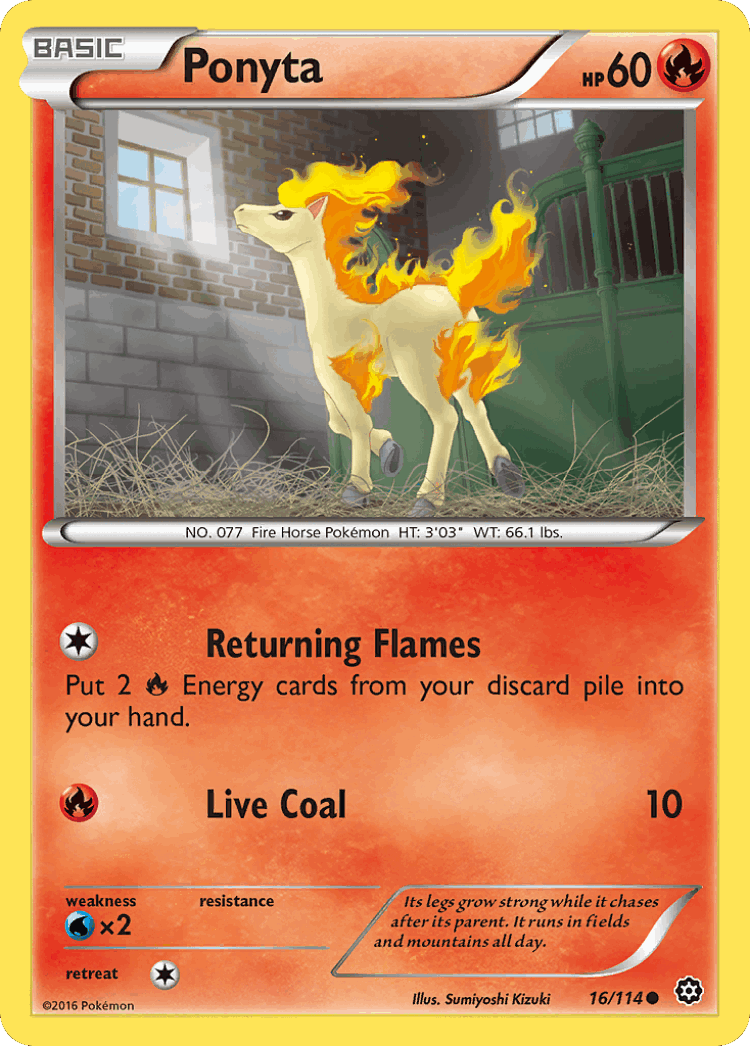 Ponyta #16 from Steam Siege - Common - Illustrated by Sumiyoshi Kizuki