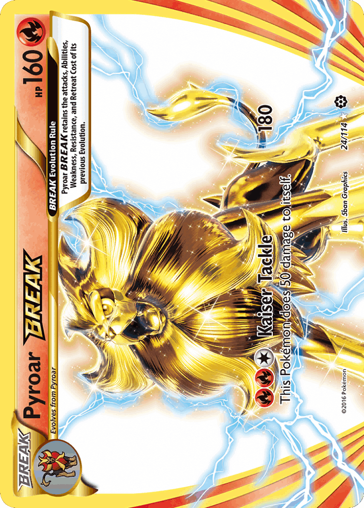 Pyroar BREAK #24 from Steam Siege - Rare BREAK - Illustrated by 5ban Graphics