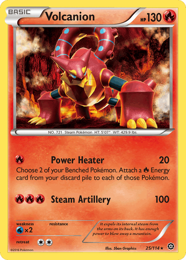 Volcanion #25 from Steam Siege - Rare - Illustrated by 5ban Graphics