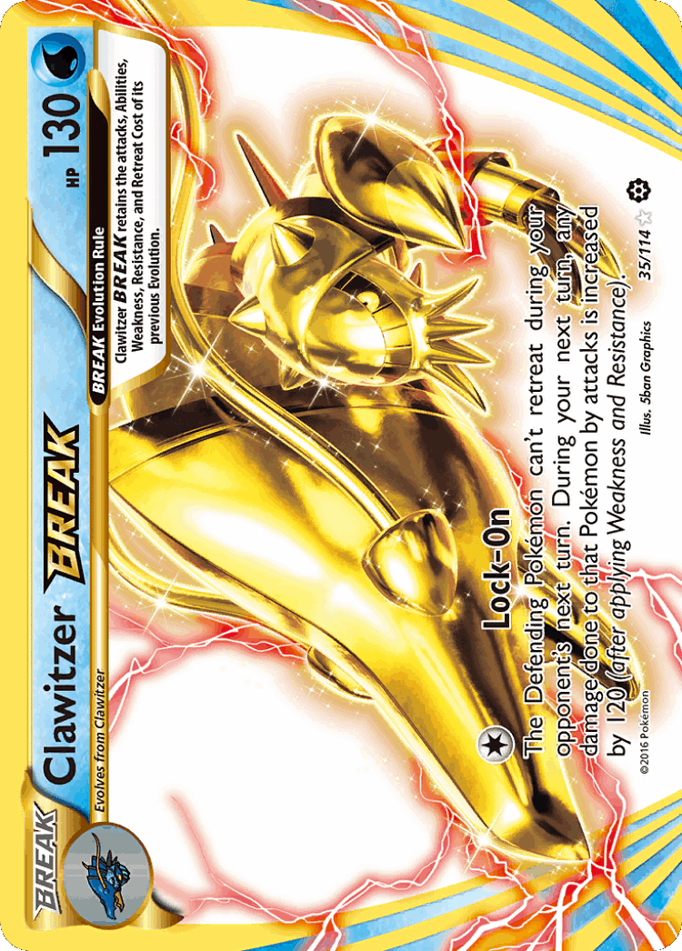 Clawitzer BREAK #35 from Steam Siege - Rare BREAK - Illustrated by 5ban Graphics