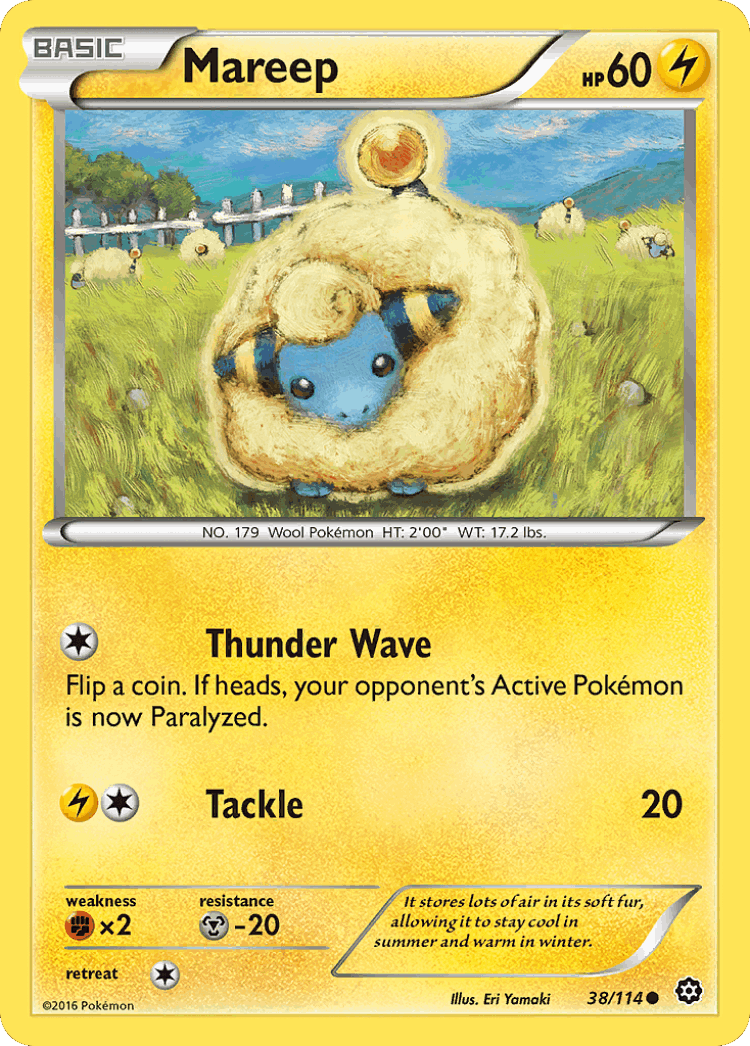 Mareep #38 from Steam Siege - Common - Illustrated by Eri Yamaki