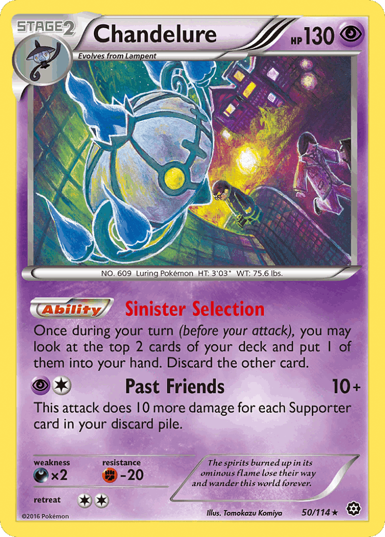 Chandelure #50 from Steam Siege - Rare Holo - Illustrated by Tomokazu Komiya