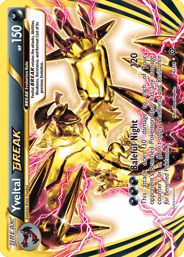 Yveltal BREAK #66 from Steam Siege - Rare BREAK - Illustrated by 5ban Graphics