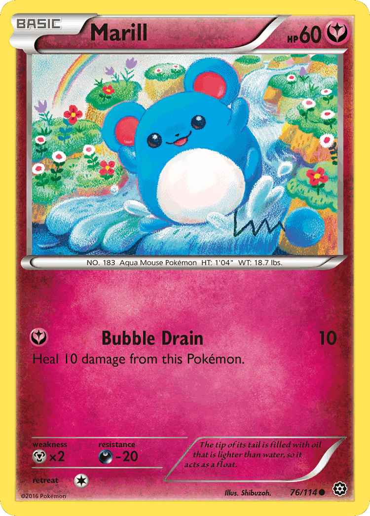 Marill #76 from Steam Siege - Common - Illustrated by Shibuzoh.