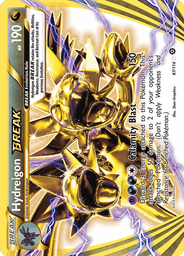 Hydreigon BREAK #87 from Steam Siege - Rare BREAK - Illustrated by 5ban Graphics