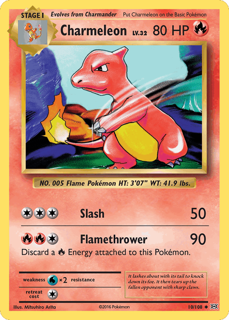 Charmeleon #10 from Evolutions - Uncommon - Illustrated by Mitsuhiro Arita