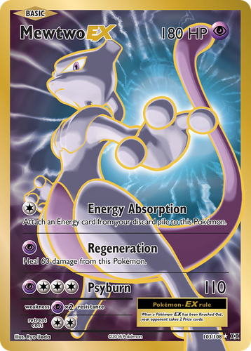 Mewtwo-EX #103 from Evolutions - Rare Ultra - Illustrated by Ryo Ueda